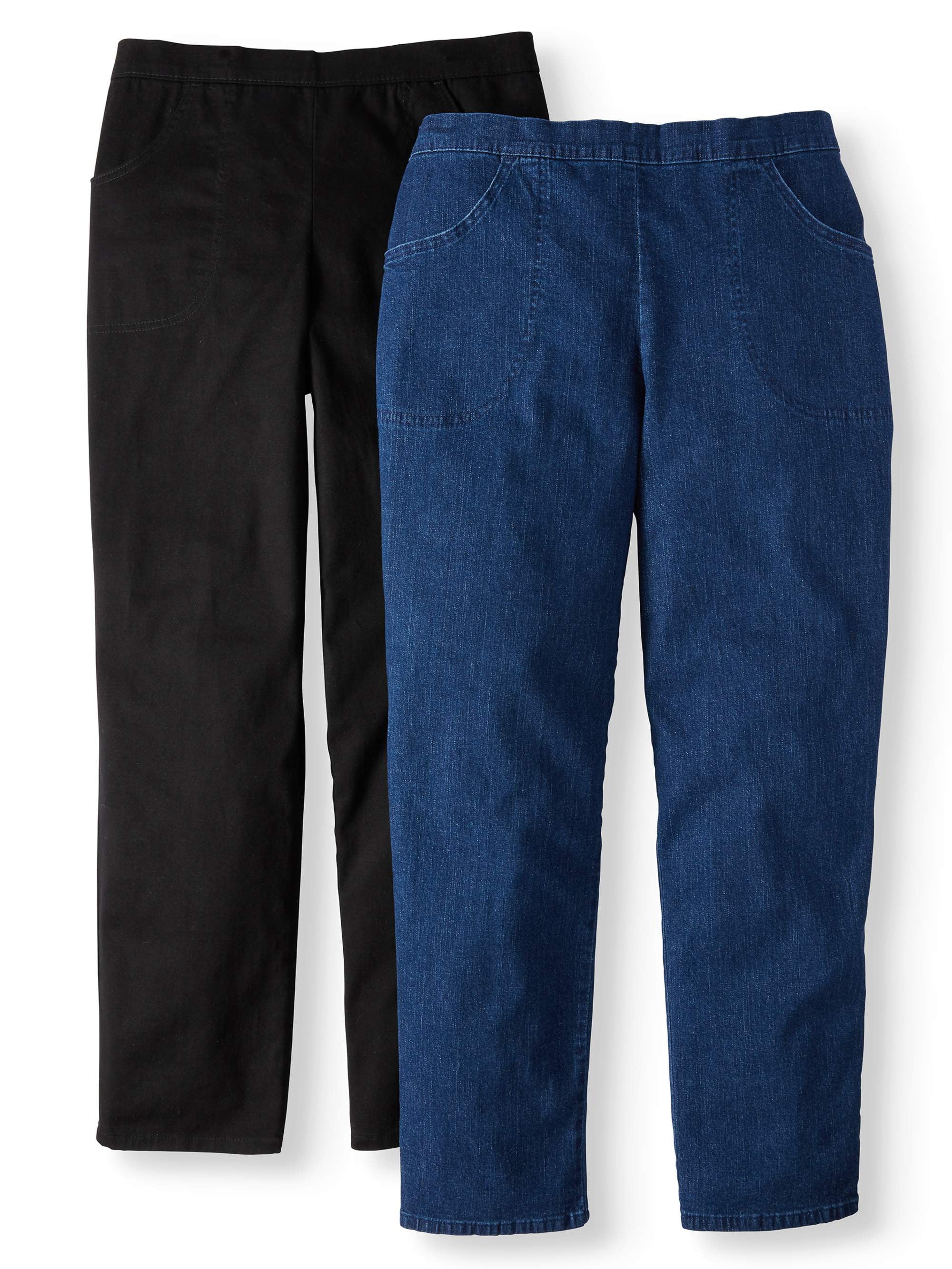 Just-My-Size-Women-s-Plus-Size-Pull-On-Pants-with-Pockets-30-Inseam-for-Regular-2-Pack-Sizes-1X-4X_d04171b0-b987-4725-8d73-08a921eed539_1.fd9119bb74cfa6dfdf06d4caf9d2edc8 Just My Size Women's Plus Size Pull On Pants with Pockets, 30" Inseam for Regular, 2-Pack, Sizes 1X-4X - Image 1